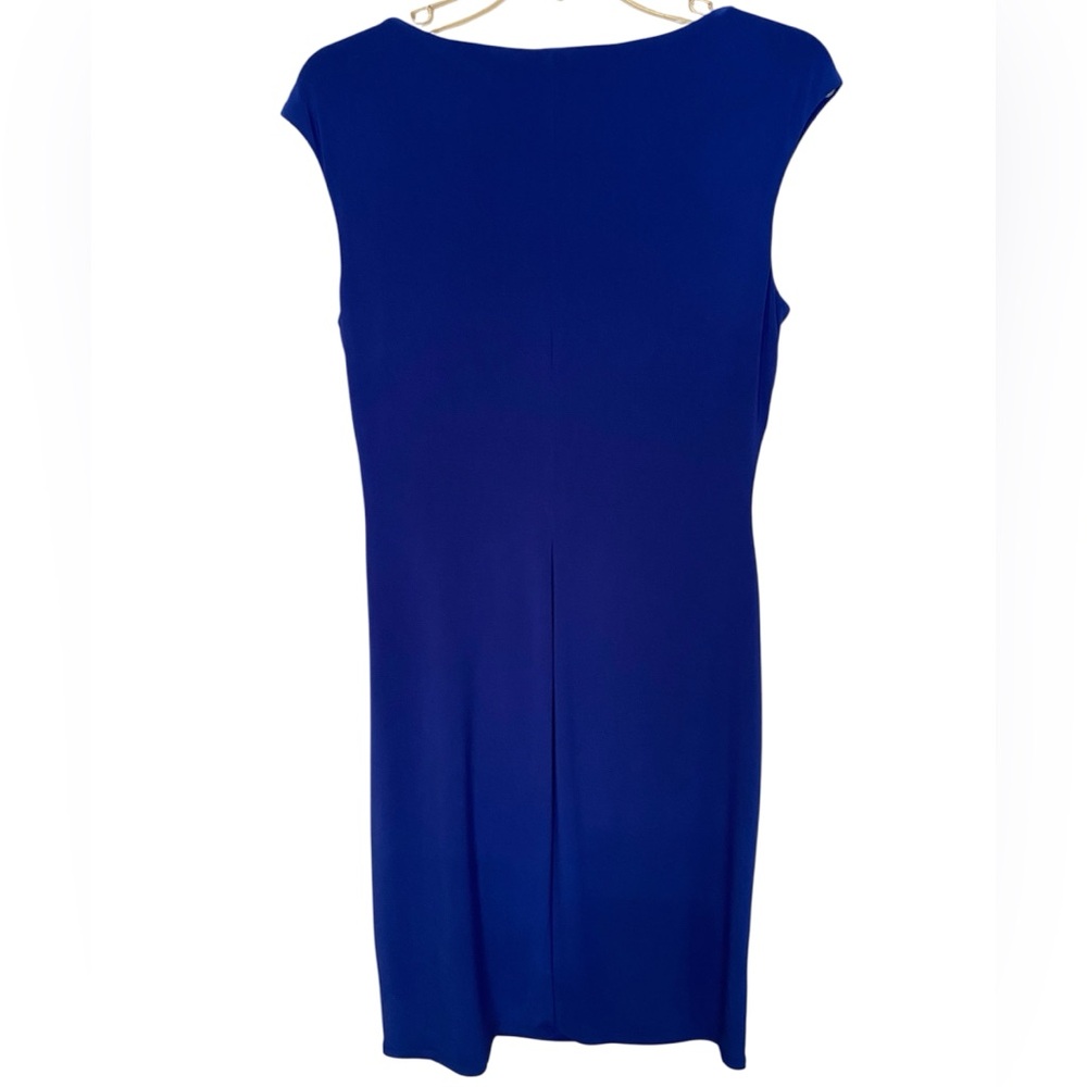 Beautiful Chaps Women’s Royal Blue Sleeveless Draped Midi Dress, Size Medium - Picture 2 of 9